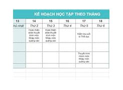 Kế Hoạch Học Tập Không Bao Gồm Thông Tin Nào Sau Đây